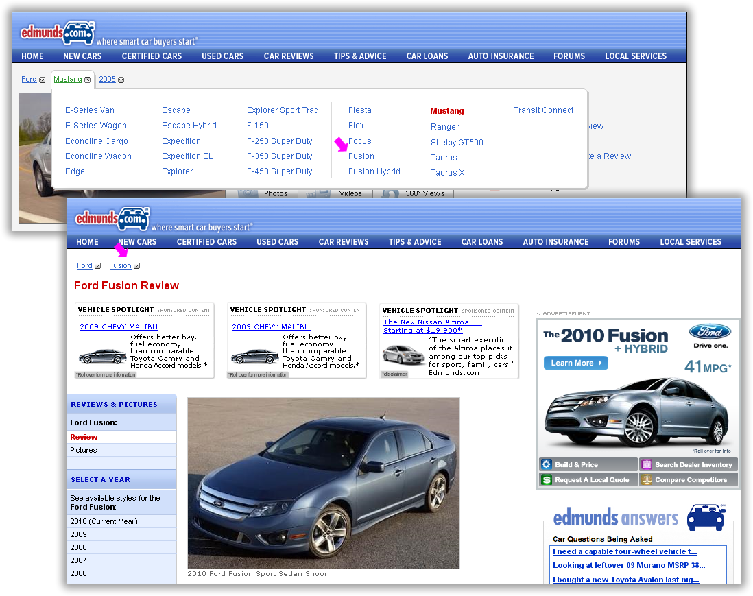 Changing aspect values drops useful query information on Edmunds.com