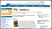 Amazon homepage above the fold, 1999