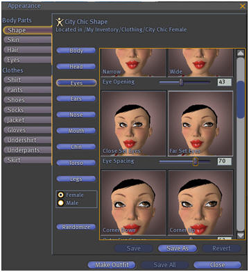 Design control of Second Life avatars offers unprecedented detail