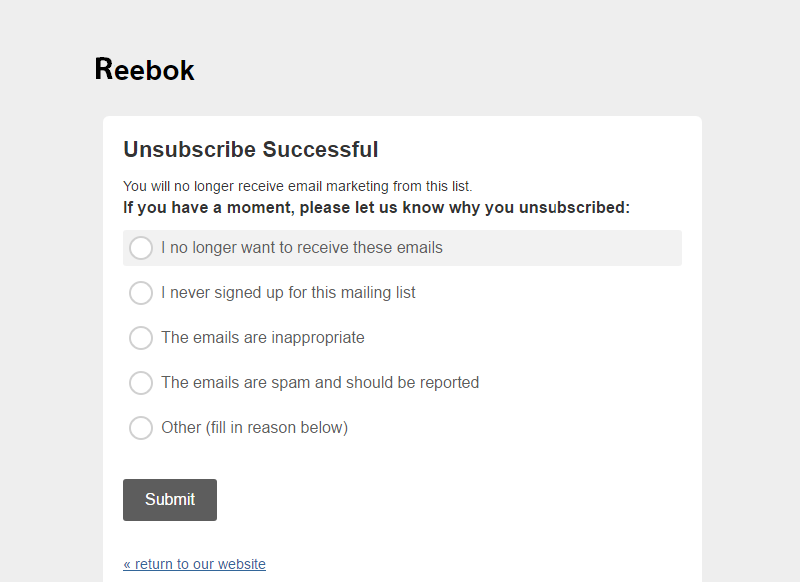 How to Unsubscribe to Reebok Emails?